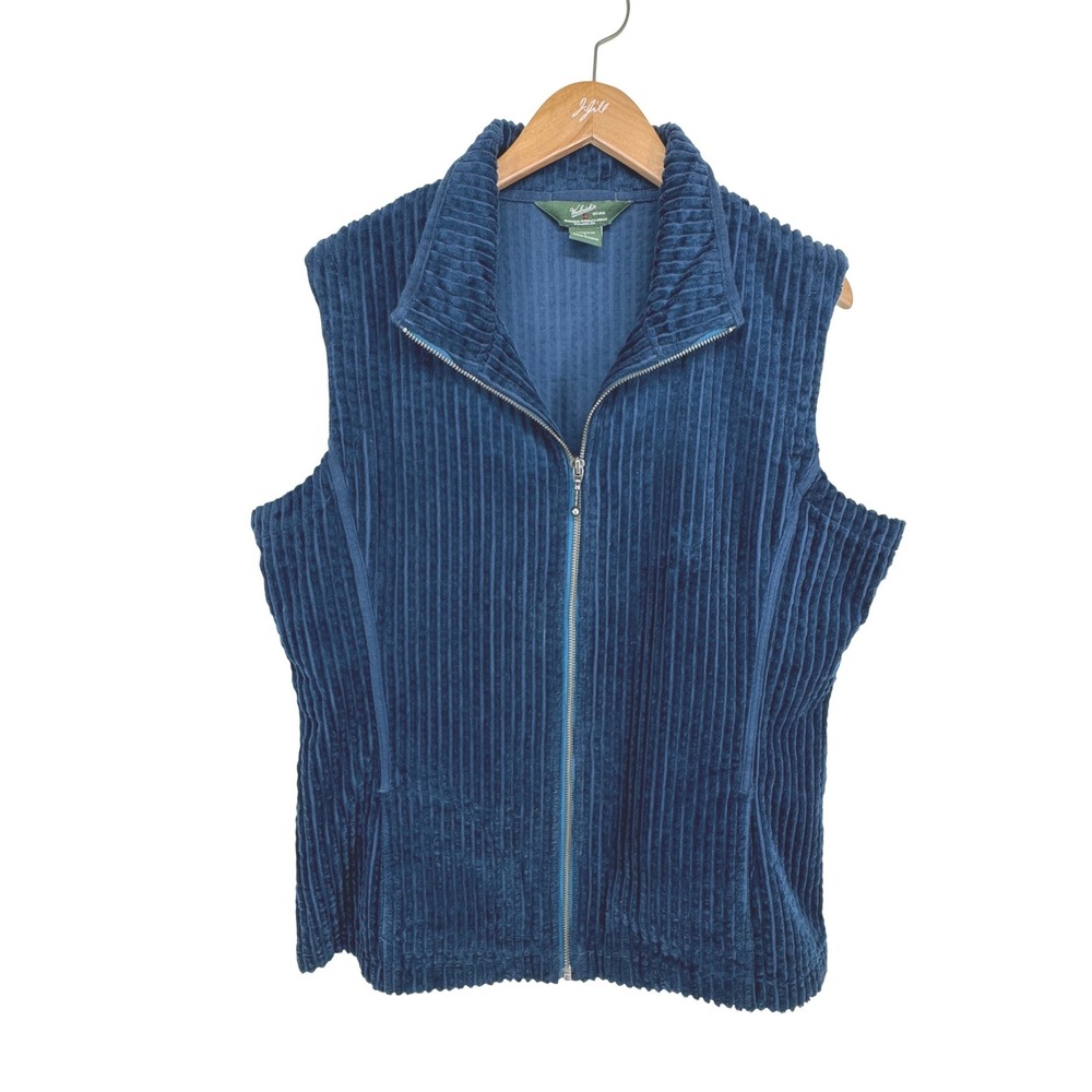 Woolrich Cotton Corduroy Full Zip Vest Large Indie Granola Wide Wale Utility